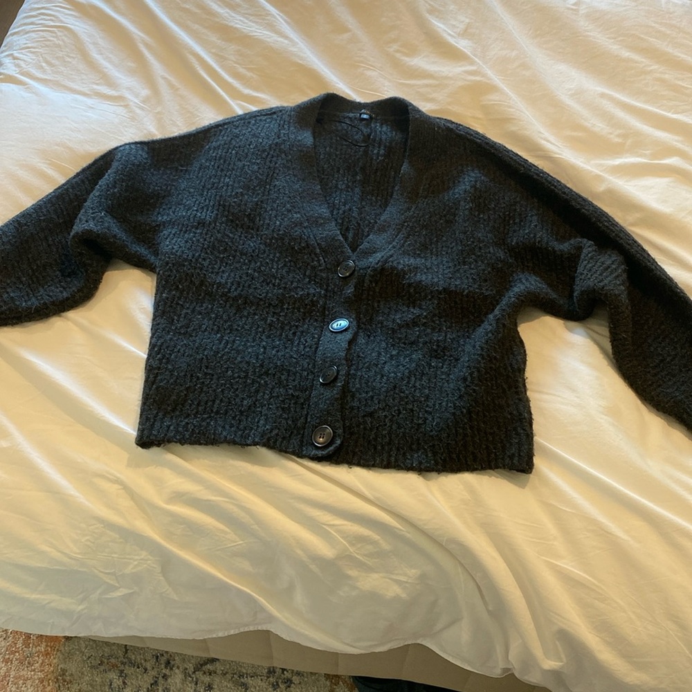 Black button cardigan